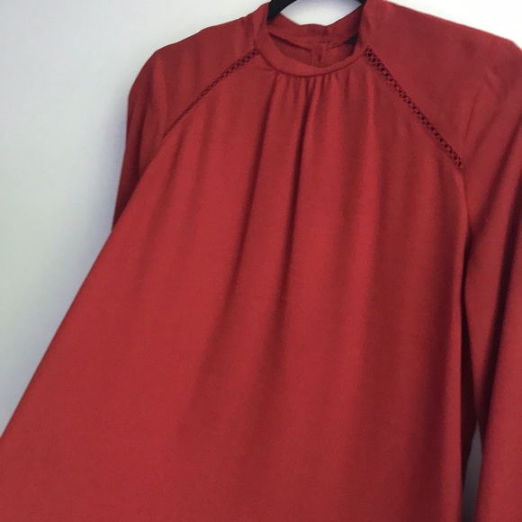 🍁 Express Red Back-Button Blouse 📚 - Picture 5 of 8